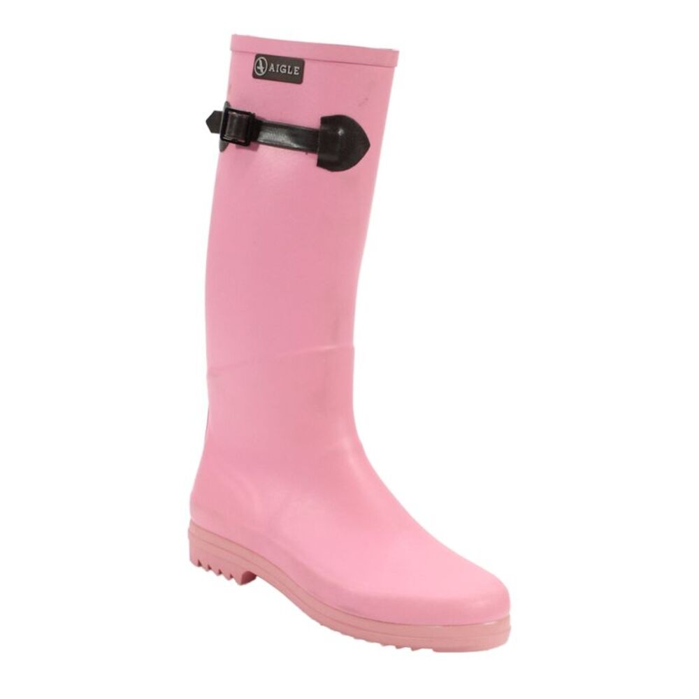 Aigle Womens Pull On Knee High Rain Boots Pink Size 37 7